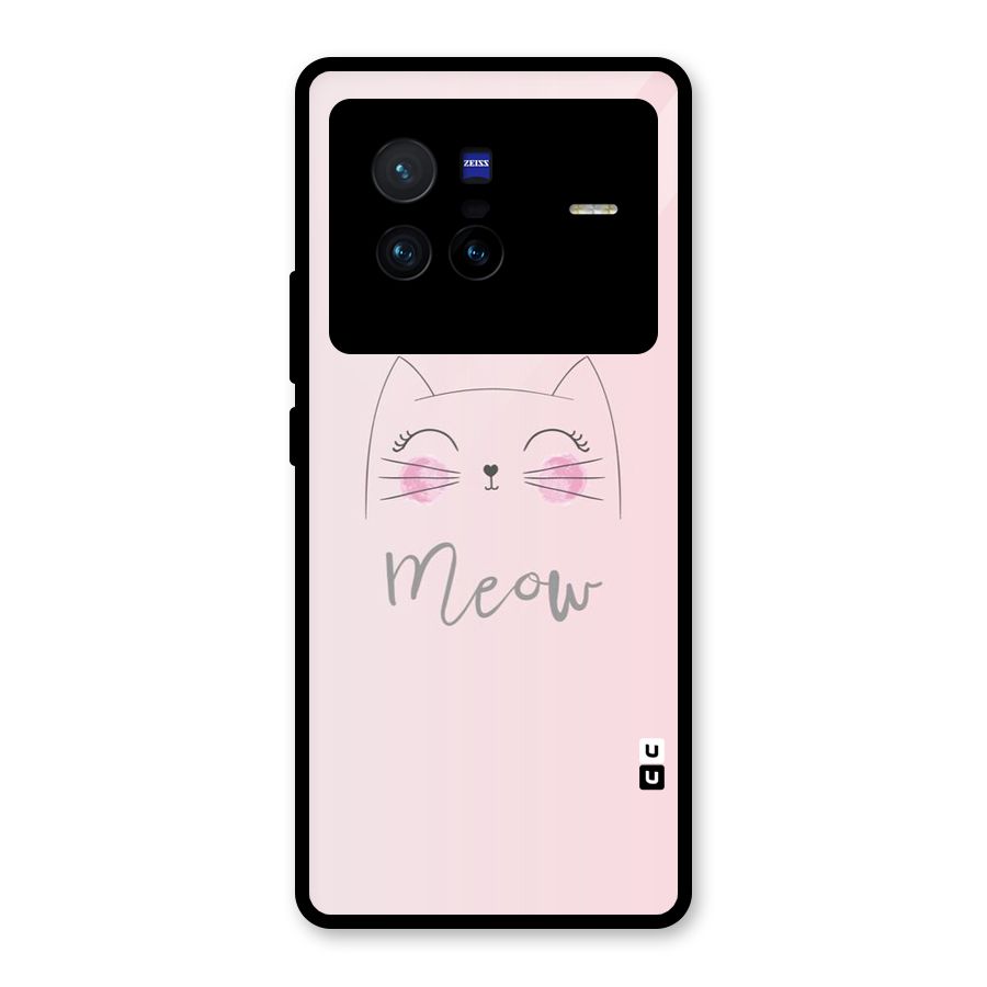 Meow Pink Glass Back Case for Vivo X80