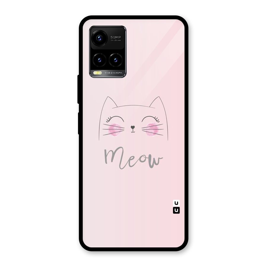 Meow Pink Glass Back Case for Vivo Y21T