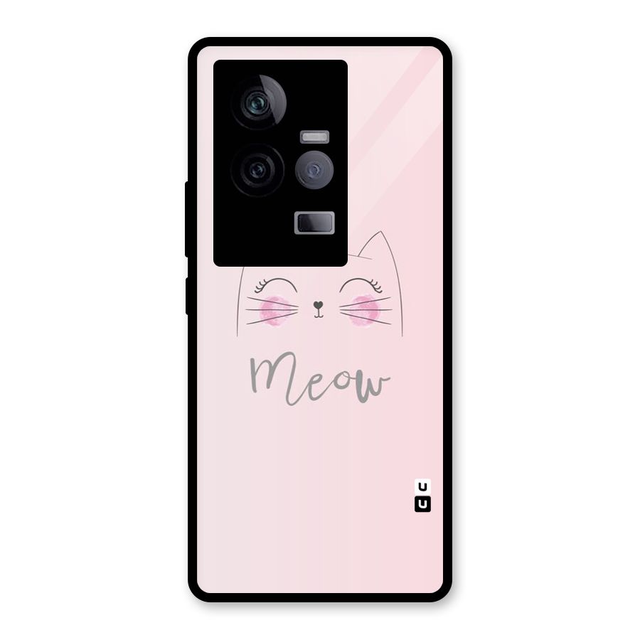 Meow Pink Glass Back Case for Vivo iQOO 11 5G