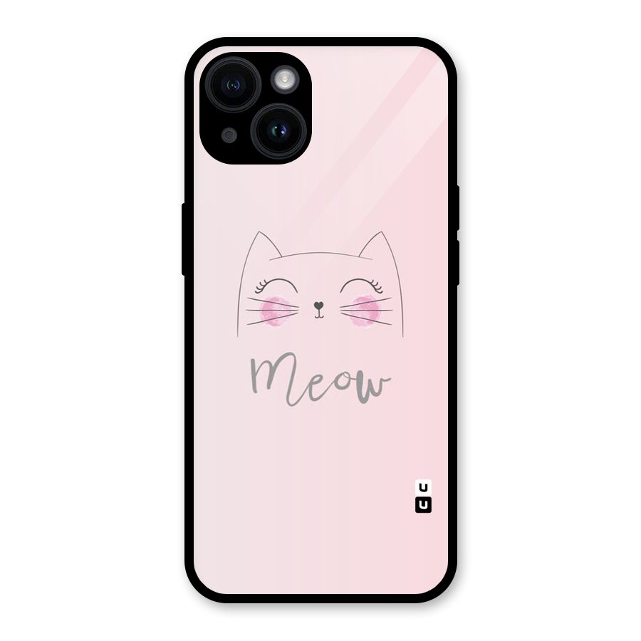 Meow Pink Glass Back Case for iPhone 14