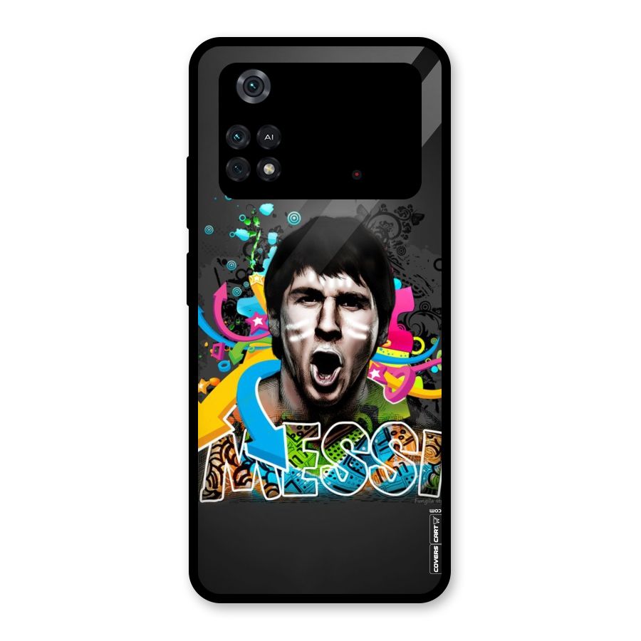 Messi For Argentina Glass Back Case for Poco M4 Pro 4G