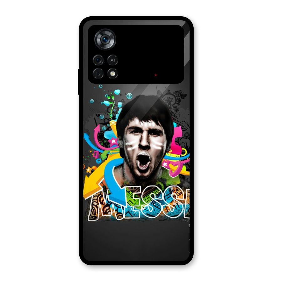 Messi For Argentina Glass Back Case for Poco X4 Pro 5G