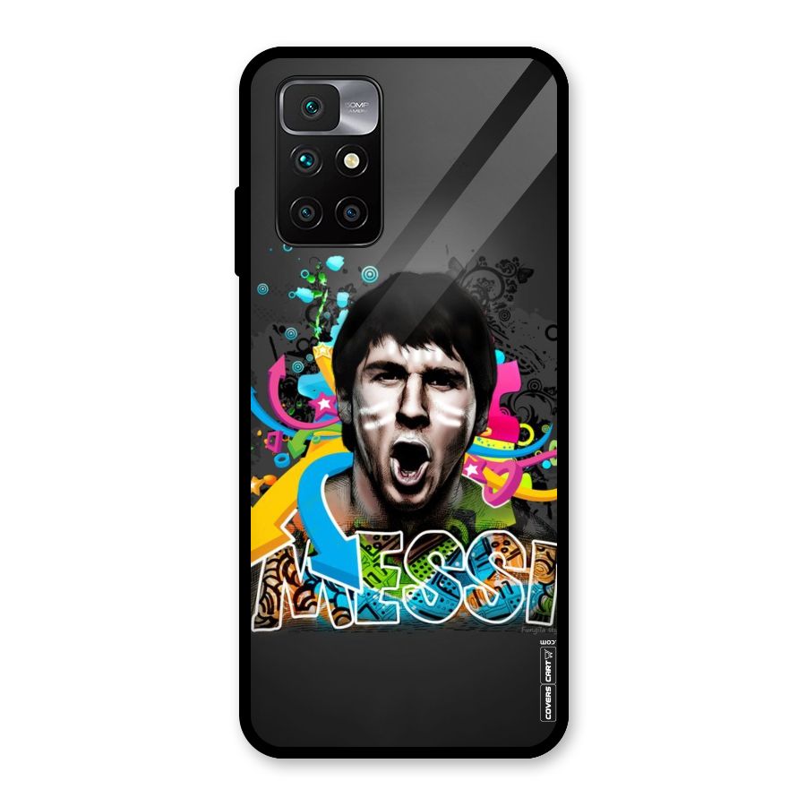 Messi For Argentina Glass Back Case for Redmi 10 Prime