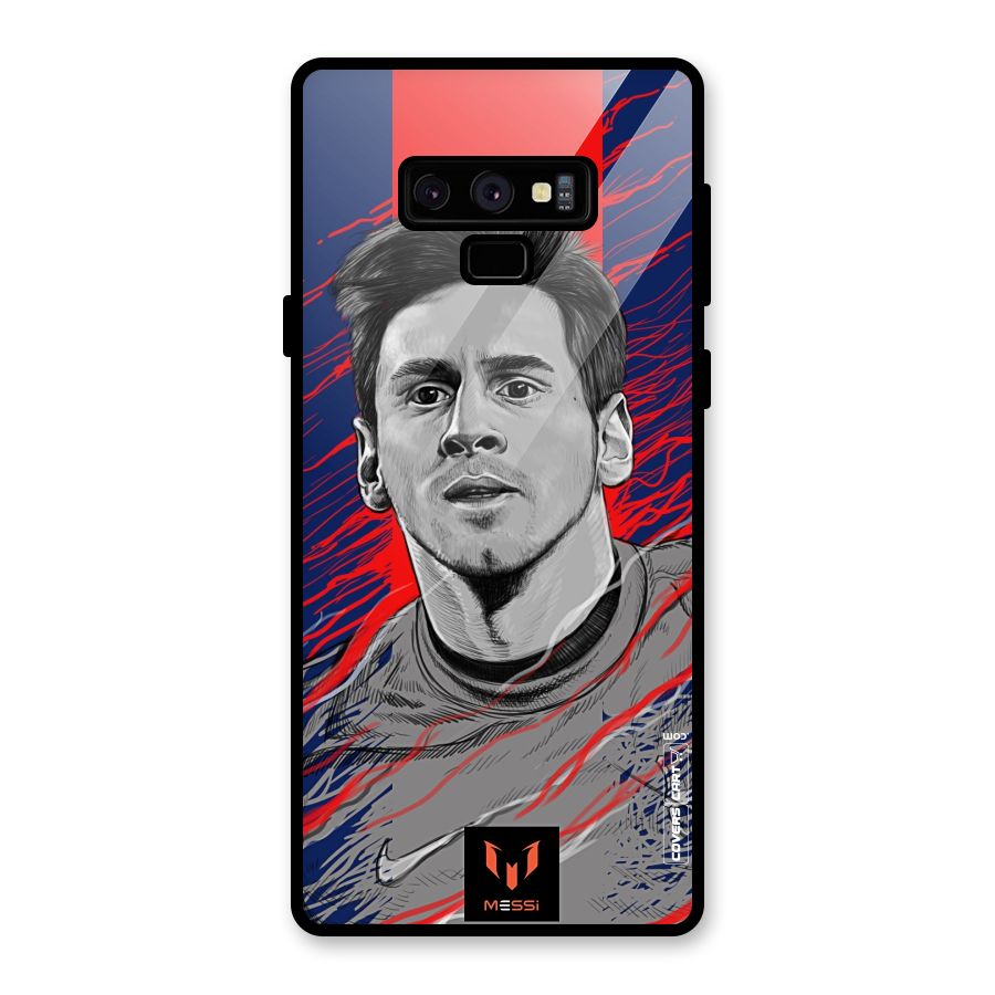 Messi For FCB Glass Back Case for Galaxy Note 9