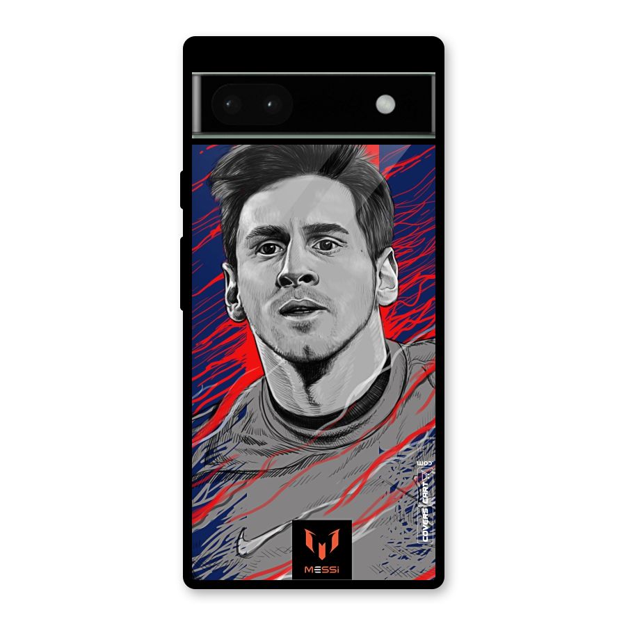 Messi For FCB Glass Back Case for Google Pixel 6a