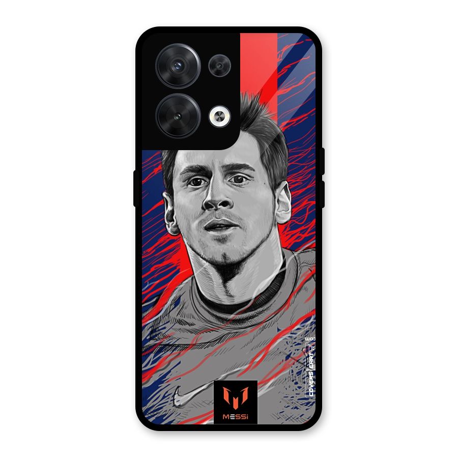 Messi For FCB Glass Back Case for Oppo Reno8 5G