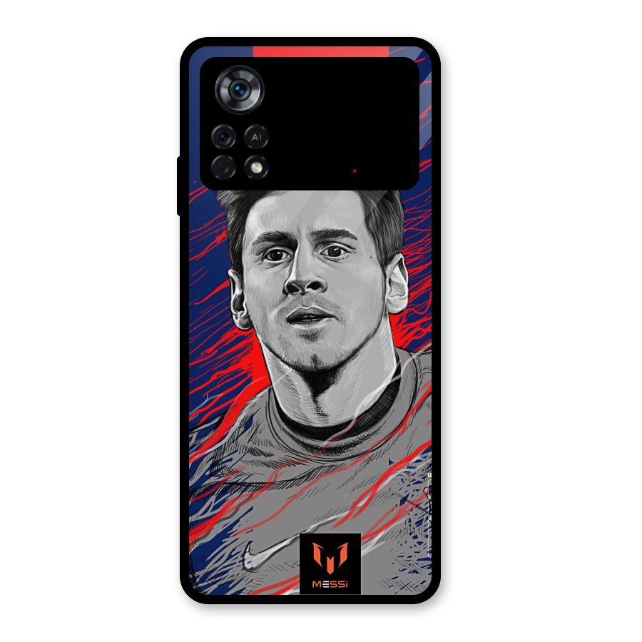 Messi For FCB Glass Back Case for Poco X4 Pro 5G