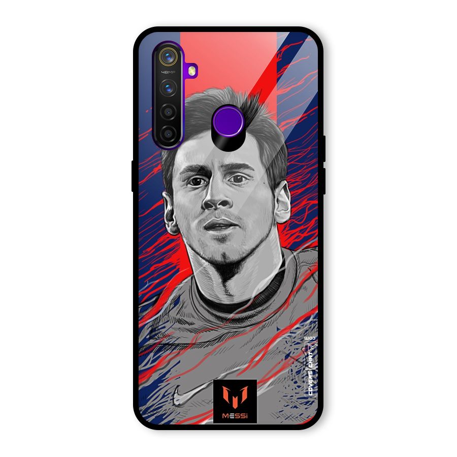 Messi For FCB Glass Back Case for Realme 5 Pro