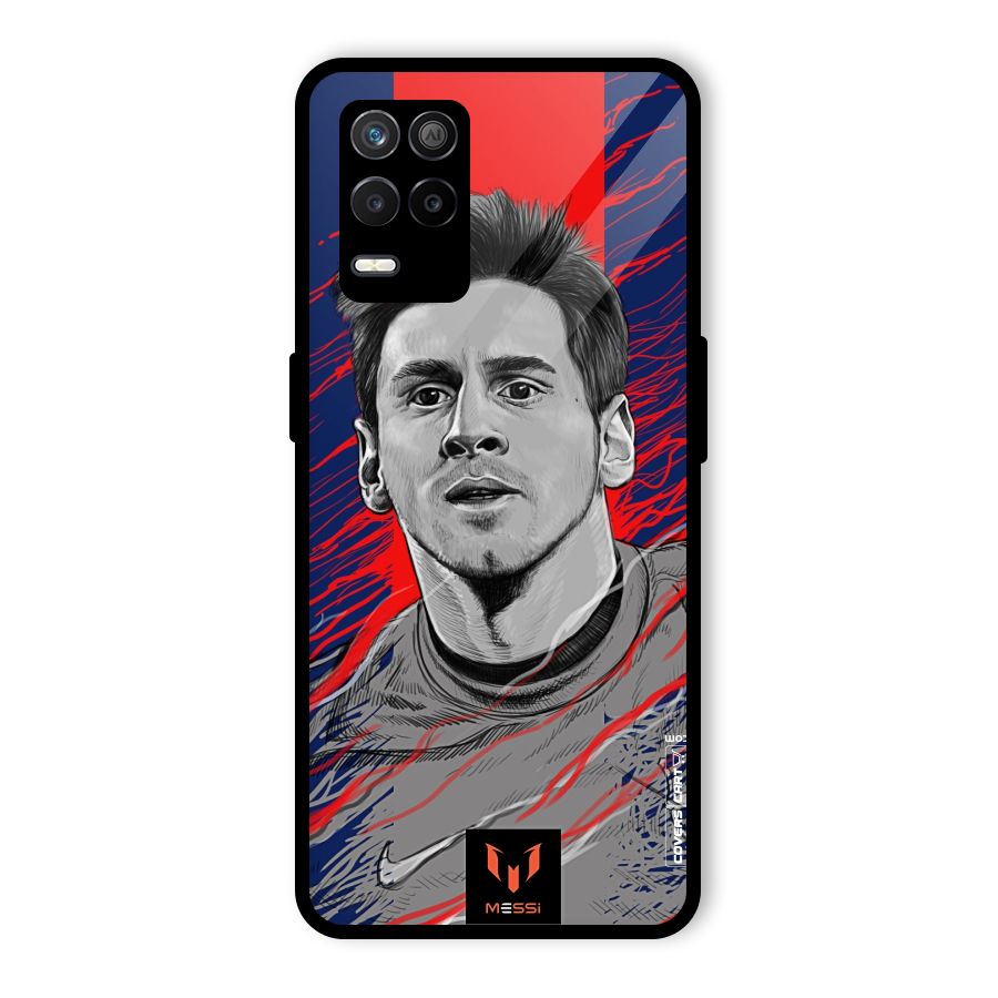 Messi For FCB Glass Back Case for Realme 8 5G