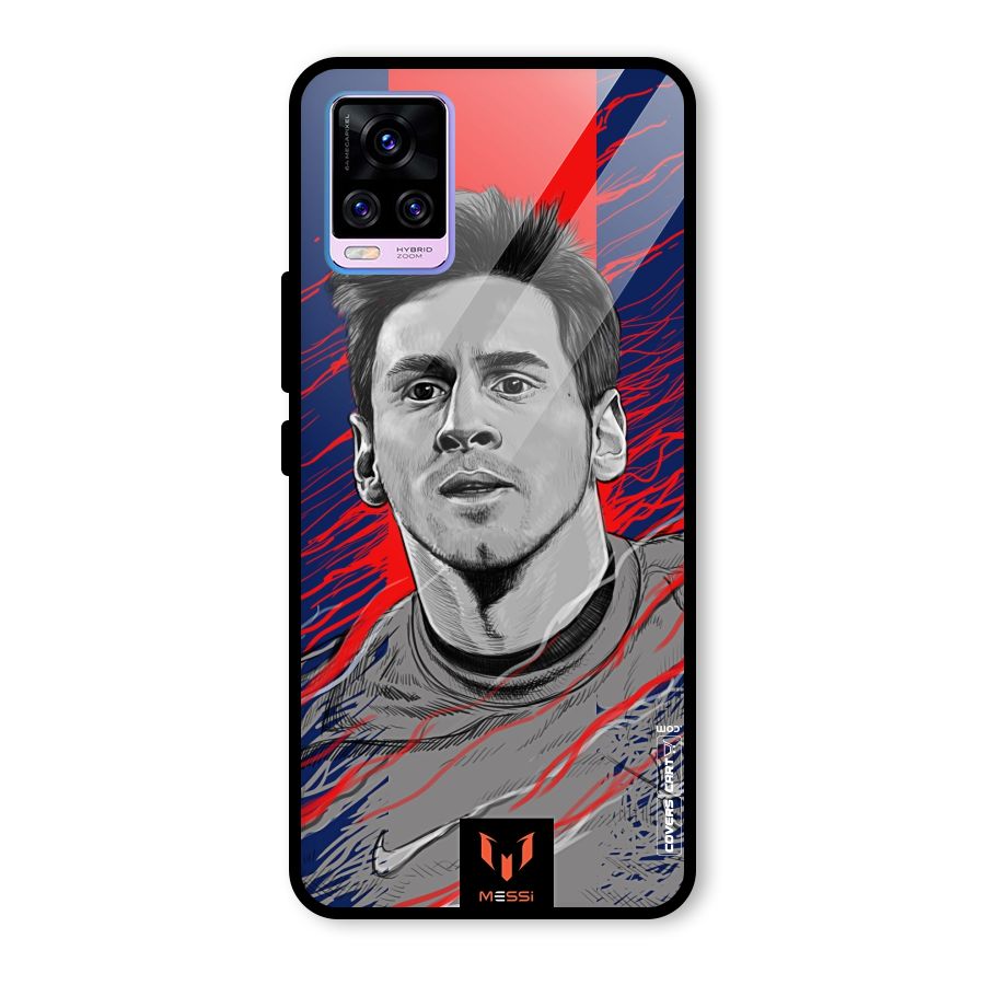 Messi For FCB Glass Back Case for Vivo V20 Pro