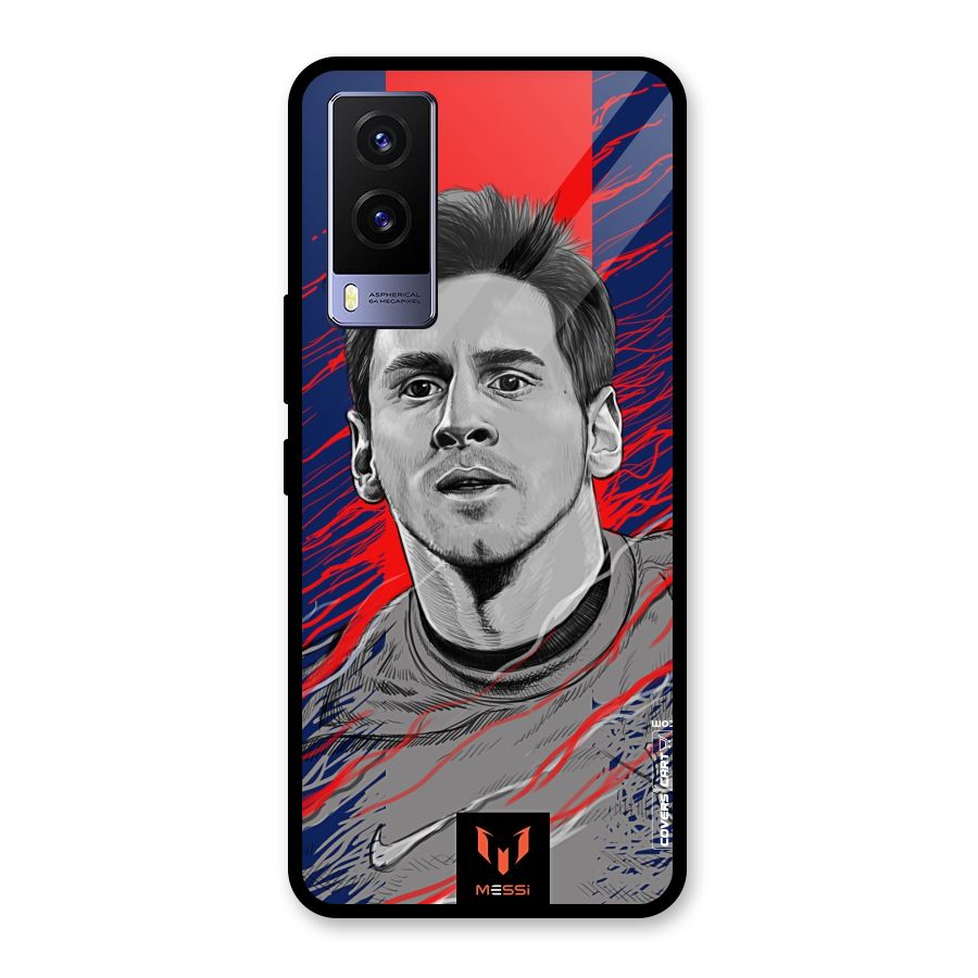 Messi For FCB Glass Back Case for Vivo V21e 5G