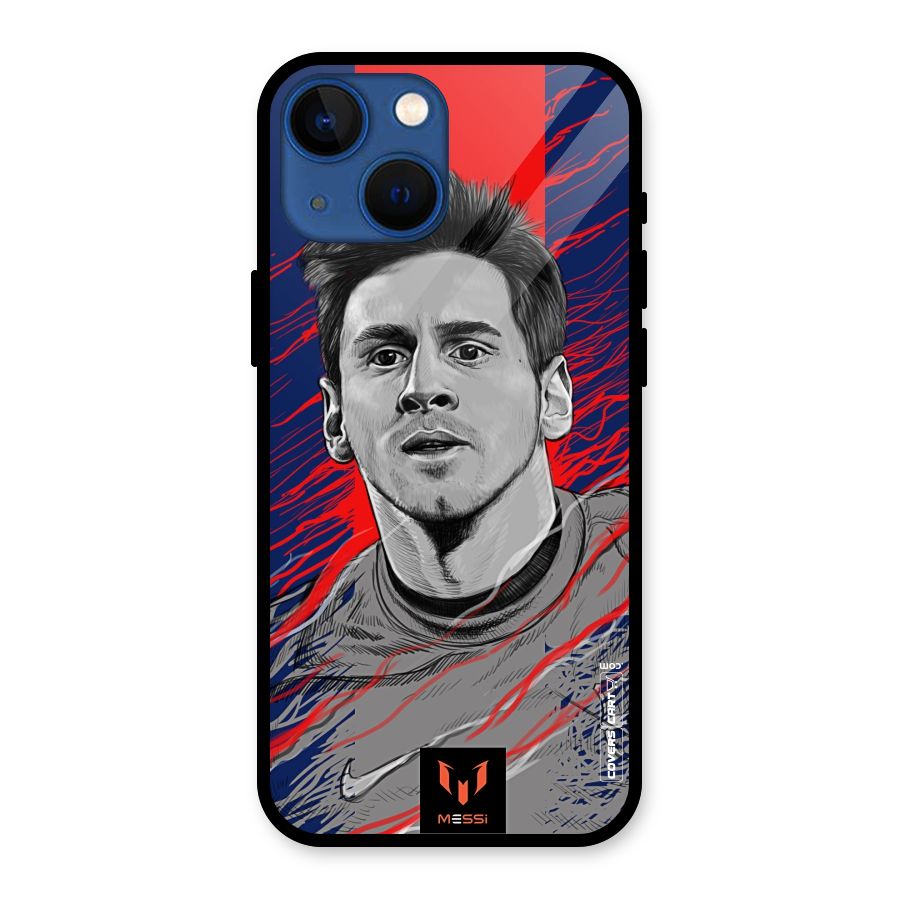 Messi For FCB Glass Back Case for iPhone 13 Mini