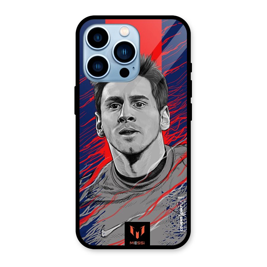Messi For FCB Glass Back Case for iPhone 13 Pro