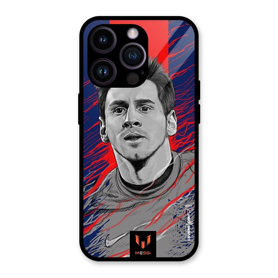 Messi For FCB Glass Back Case for iPhone 14 Pro
