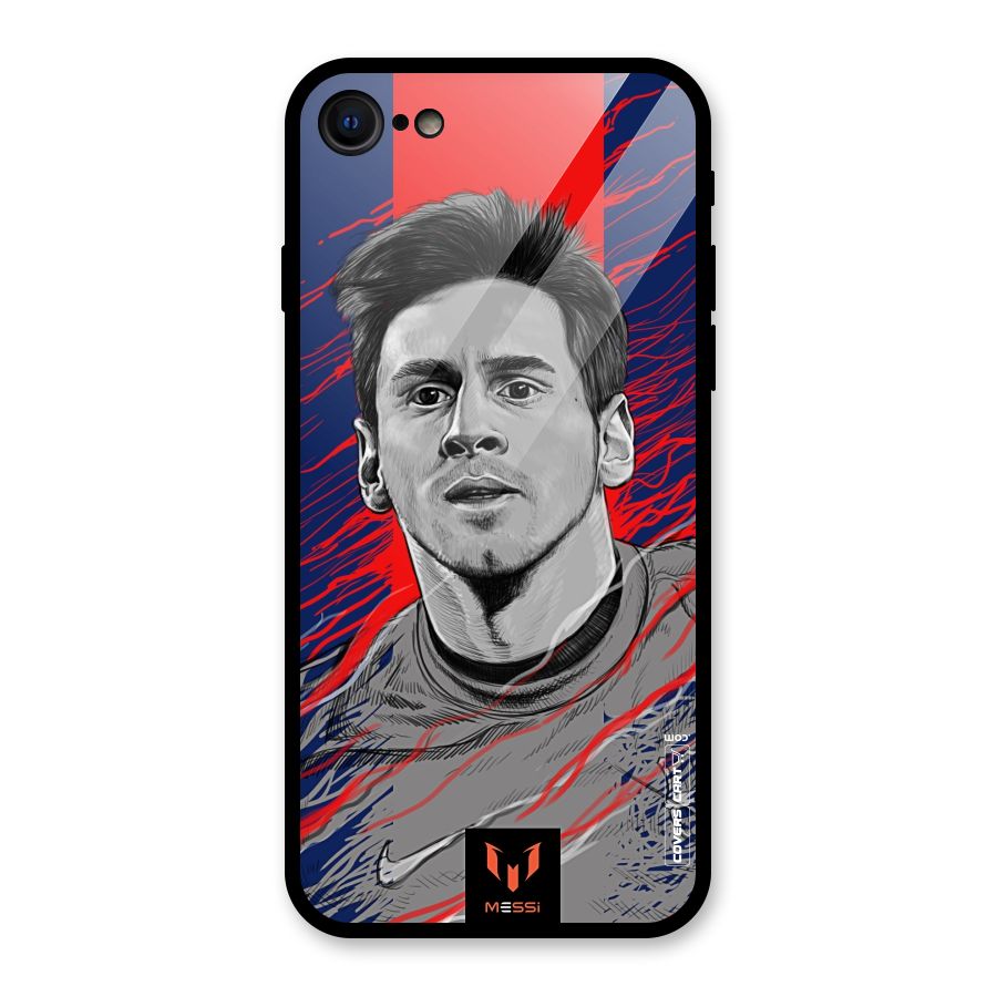 Messi For FCB Glass Back Case for iPhone SE 2022