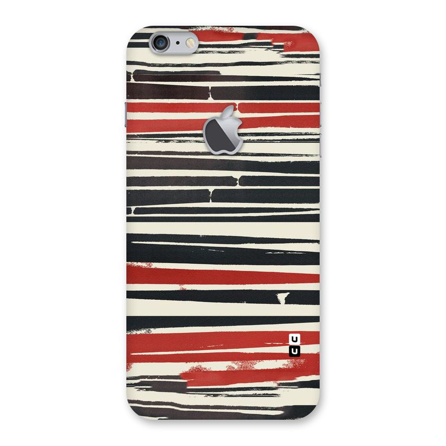 Messy Vintage Stripes Back Case for iPhone 6 Plus 6S Plus Logo Cut