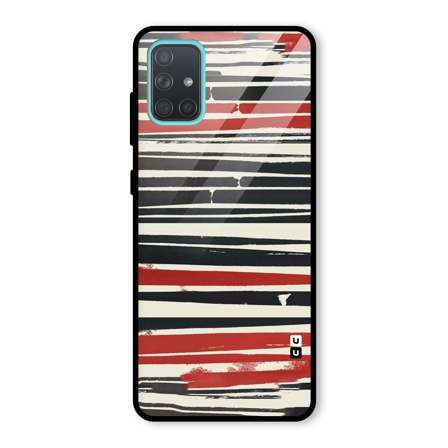 Messy Vintage Stripes Glass Back Case for Galaxy A71
