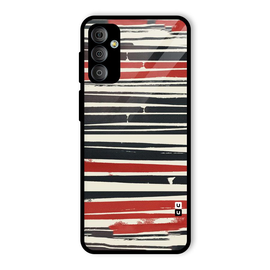 Messy Vintage Stripes Glass Back Case for Galaxy F23