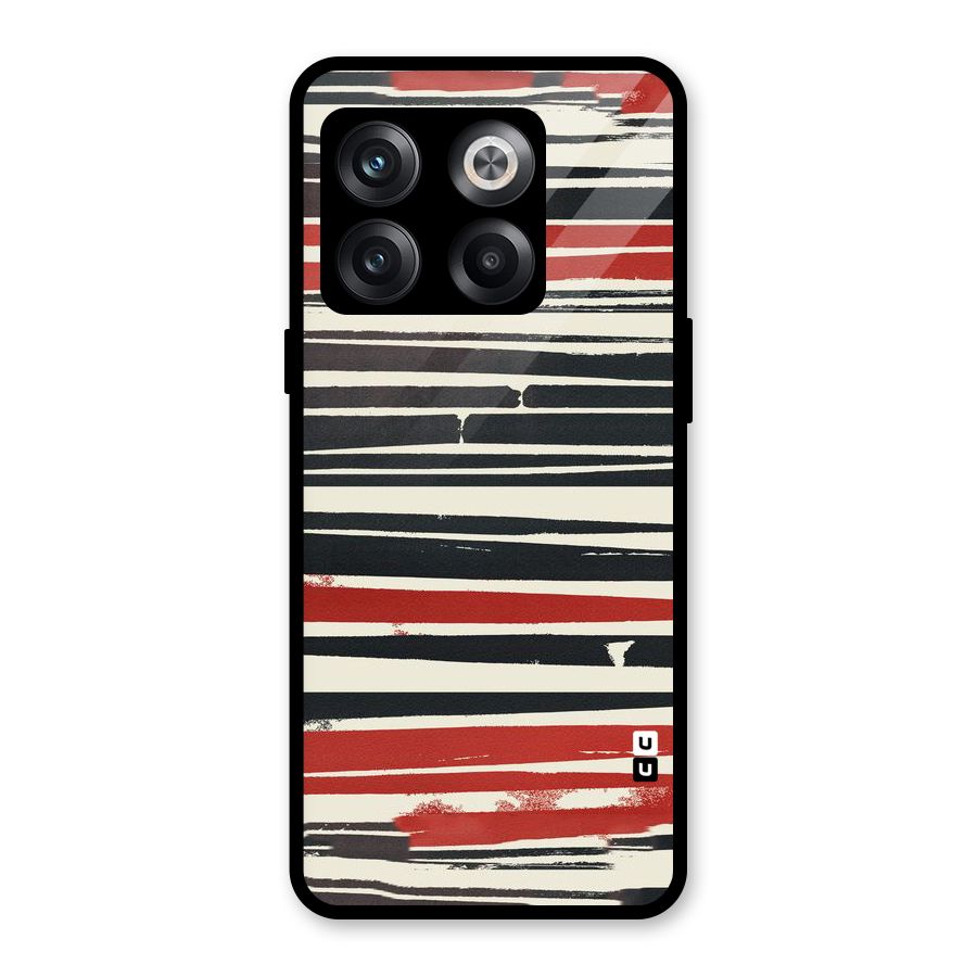 Messy Vintage Stripes Glass Back Case for OnePlus 10T