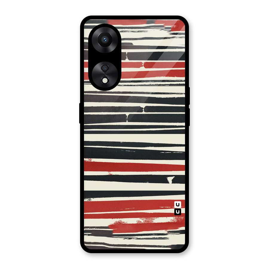 Messy Vintage Stripes Glass Back Case for Oppo A78