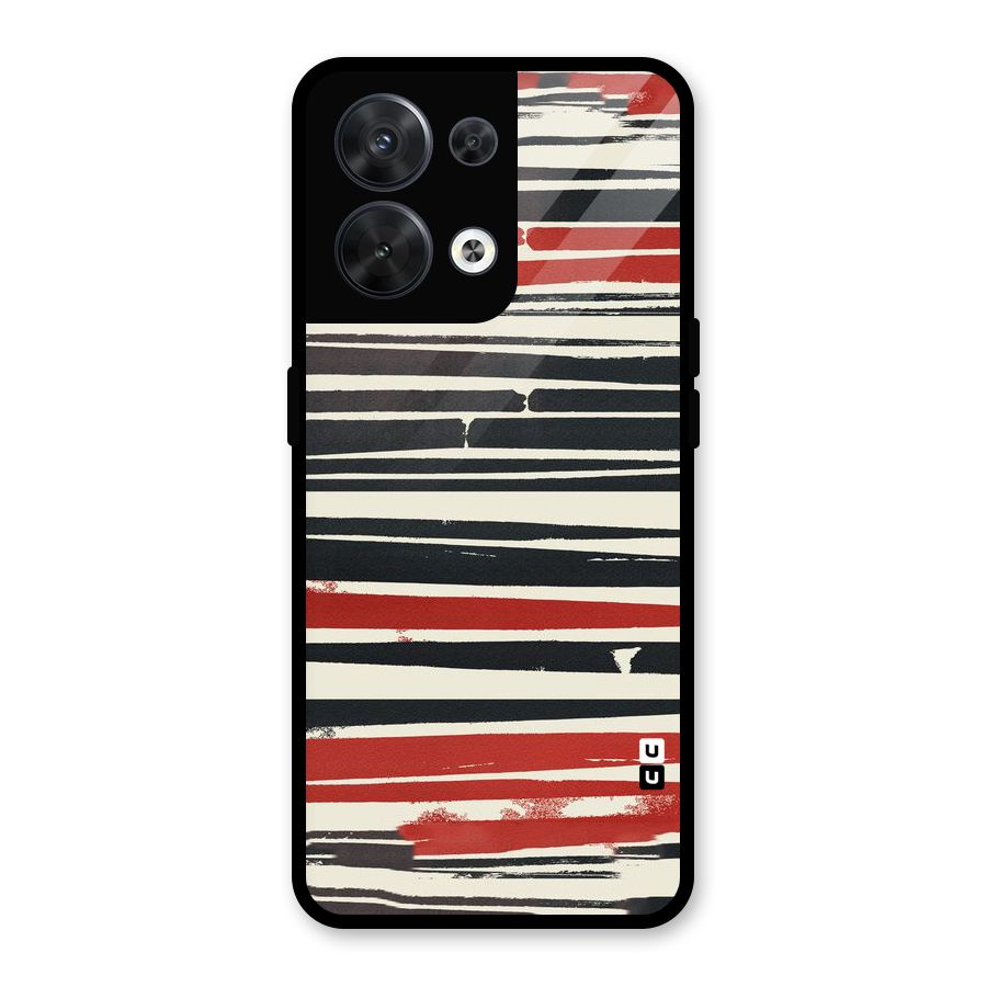 Messy Vintage Stripes Glass Back Case for Oppo Reno8 5G