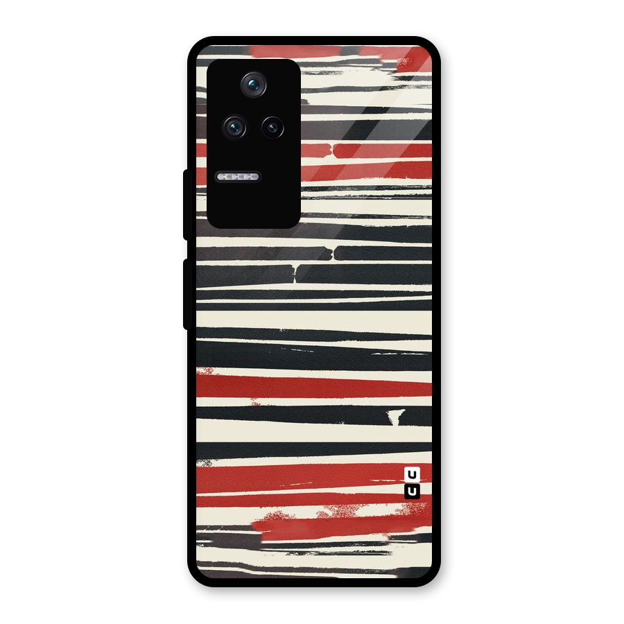 Messy Vintage Stripes Glass Back Case for Poco F4 5G