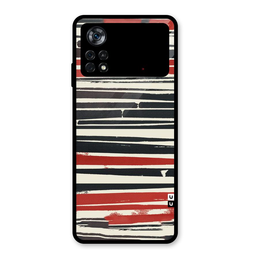 Messy Vintage Stripes Glass Back Case for Poco X4 Pro 5G