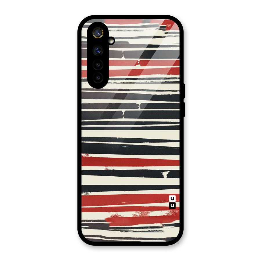Messy Vintage Stripes Glass Back Case for Realme 6i