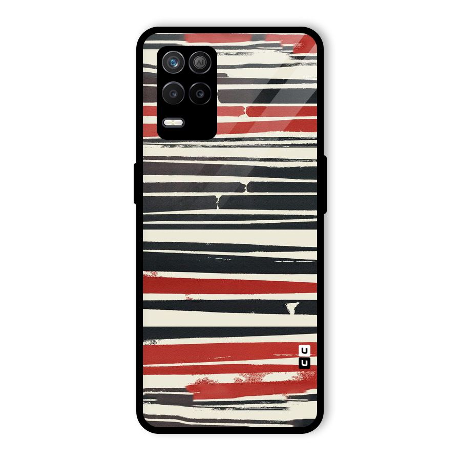 Messy Vintage Stripes Glass Back Case for Realme 8 5G