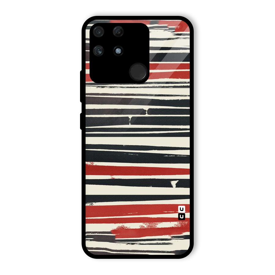 Messy Vintage Stripes Glass Back Case for Realme Narzo 50A