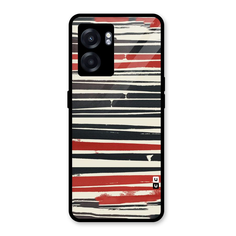 Messy Vintage Stripes Glass Back Case for Realme Narzo 50 5G