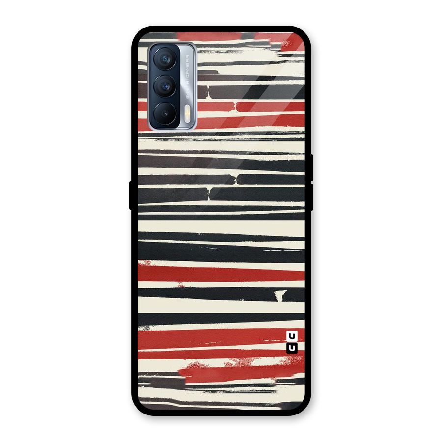Messy Vintage Stripes Glass Back Case for Realme X7