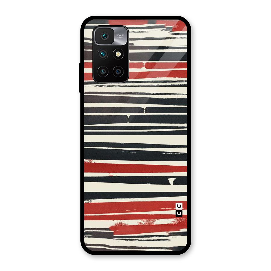 Messy Vintage Stripes Glass Back Case for Redmi 10 Prime