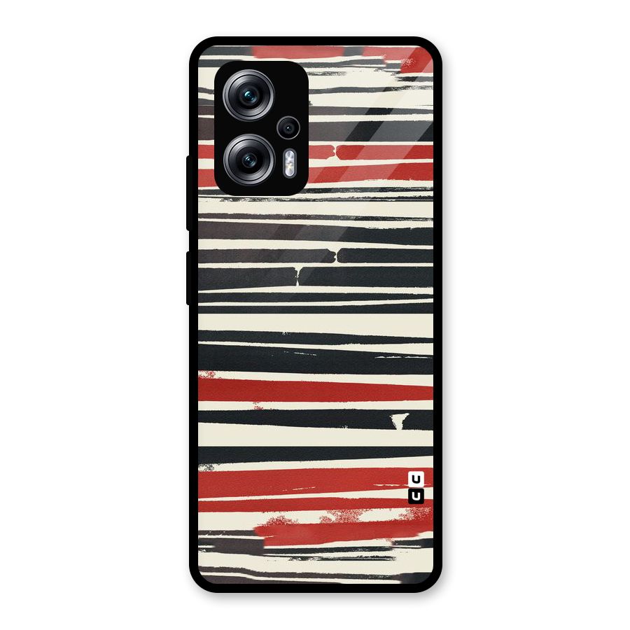 Messy Vintage Stripes Glass Back Case for Redmi K50i