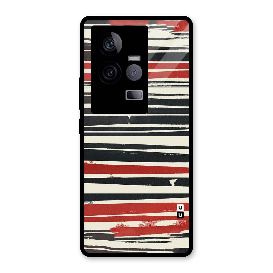 Messy Vintage Stripes Glass Back Case for Vivo iQOO 11 5G