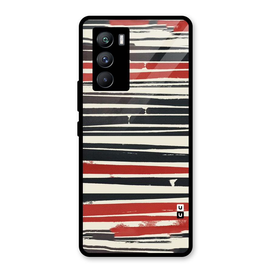 Messy Vintage Stripes Glass Back Case for Vivo iQOO 9 SE