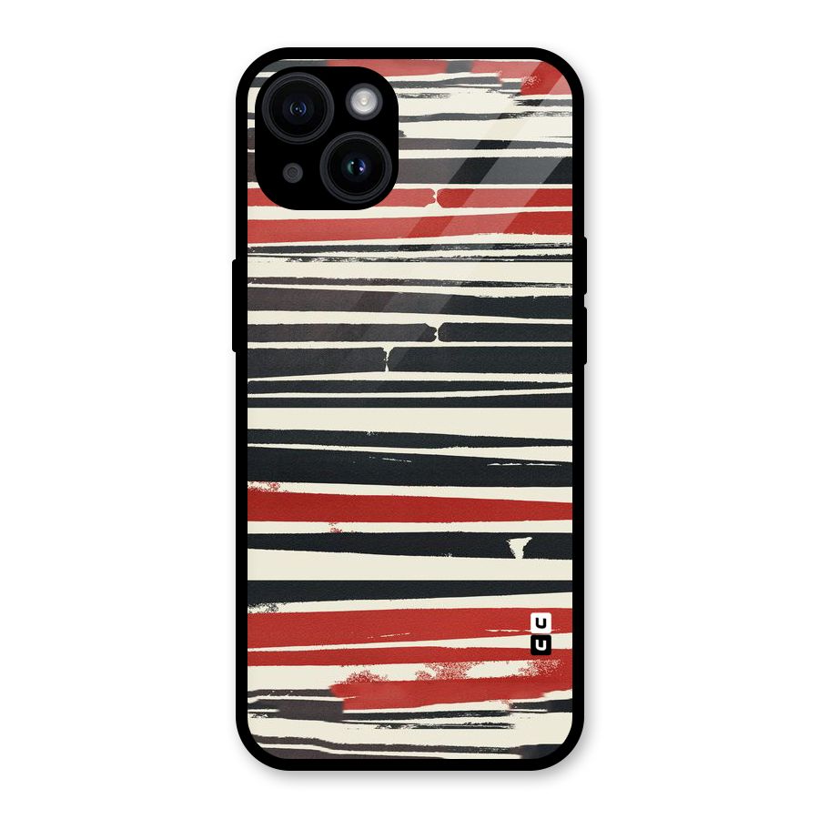 Messy Vintage Stripes Glass Back Case for iPhone 14