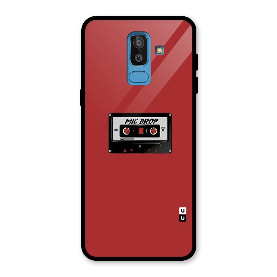 Mic Drop Cassette Minimalistic Glass Back Case for Galaxy J8