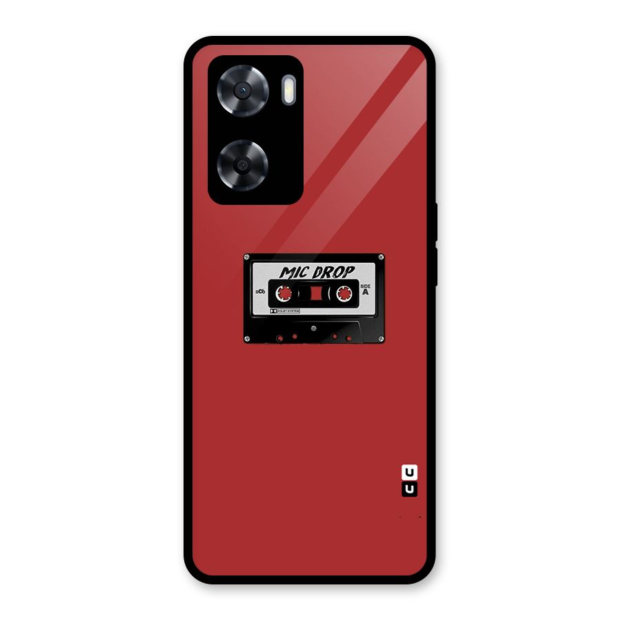 Mic Drop Cassette Minimalistic Glass Back Case for Oppo A57 2022