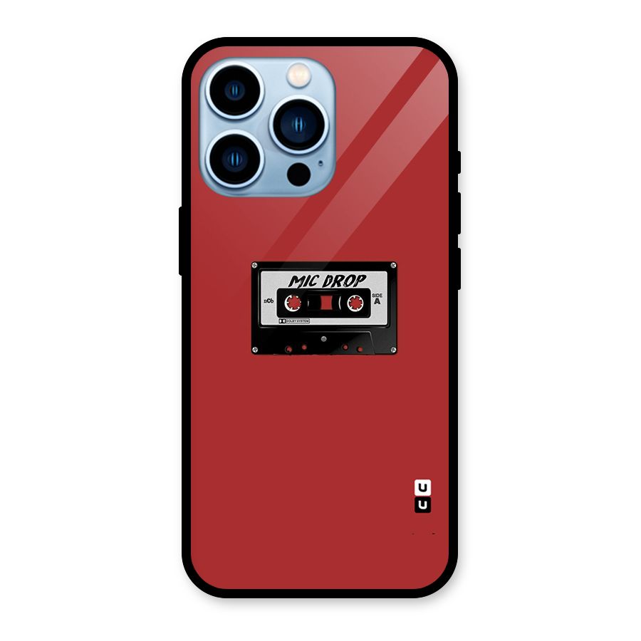 Mic Drop Cassette Minimalistic Glass Back Case for iPhone 13 Pro