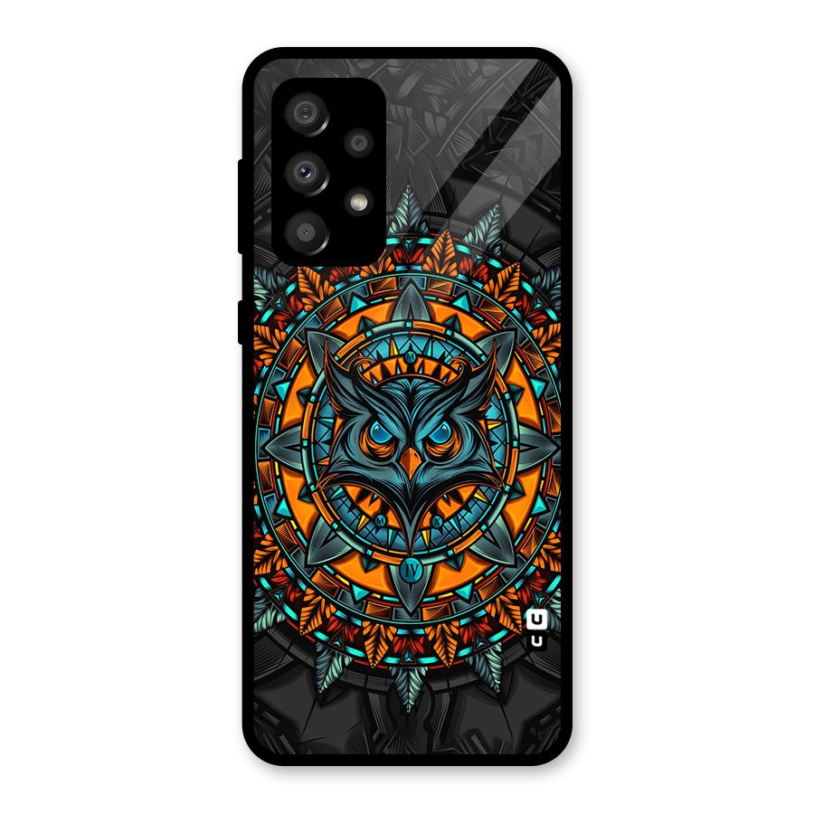 Mighty Owl Artwork Glass Back Case for Galaxy A32