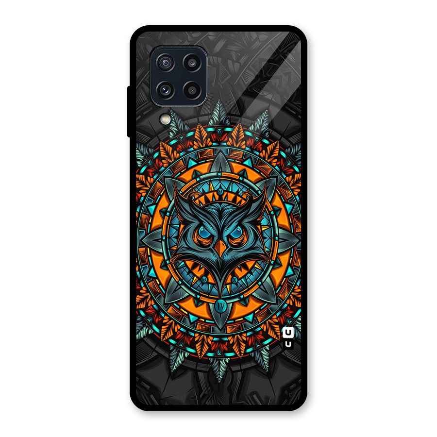 Mighty Owl Artwork Glass Back Case for Galaxy M32