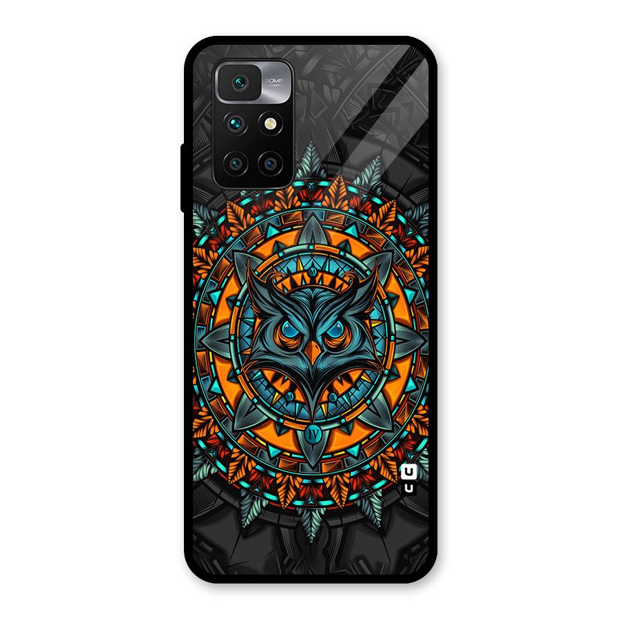 Mighty Owl Artwork Glass Back Case for Redmi 10 Prime