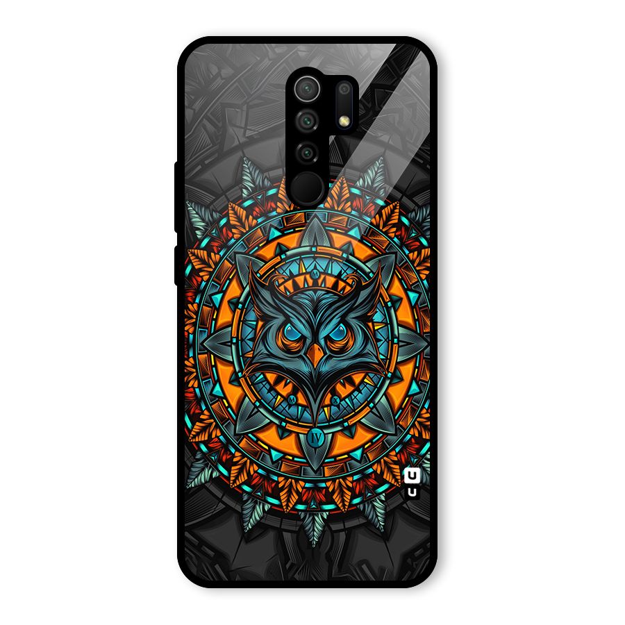 Mighty Owl Artwork Glass Back Case for Redmi 9 Prime