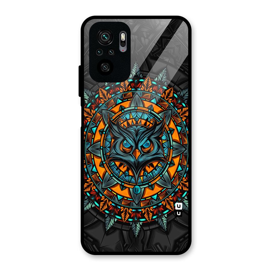 Mighty Owl Artwork Glass Back Case for Redmi Note 10
