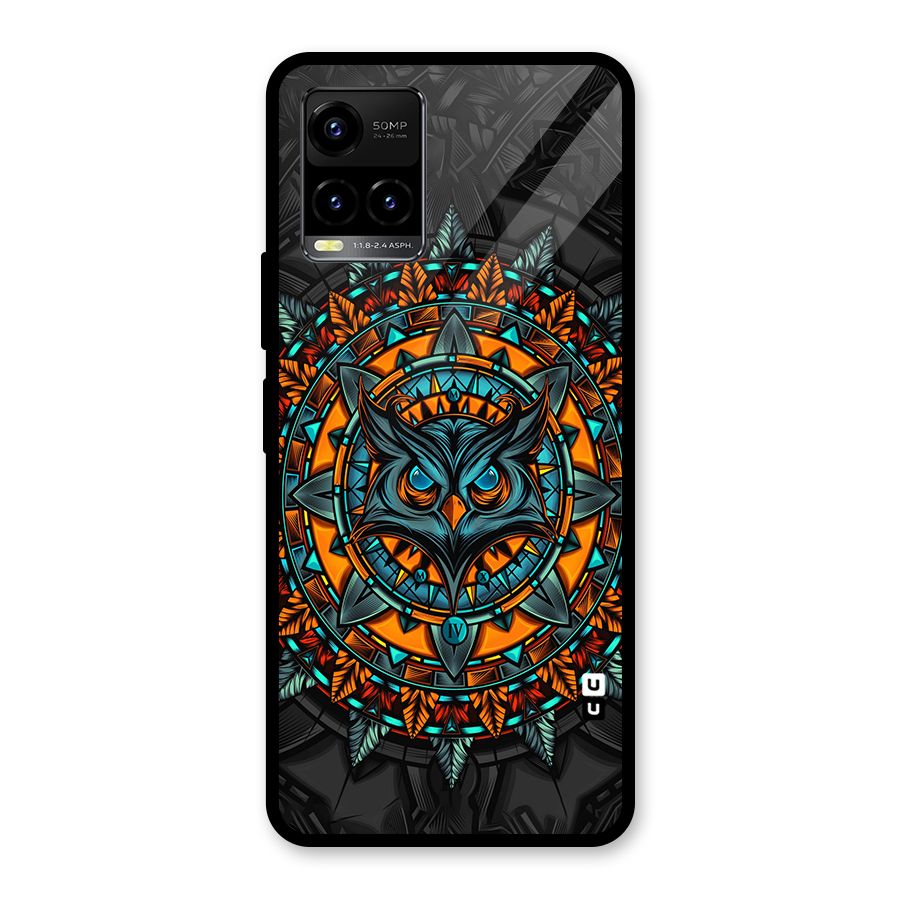 Mighty Owl Artwork Glass Back Case for Vivo Y21A