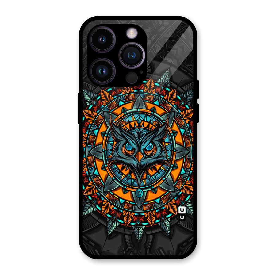 Mighty Owl Artwork Glass Back Case for iPhone 14 Pro