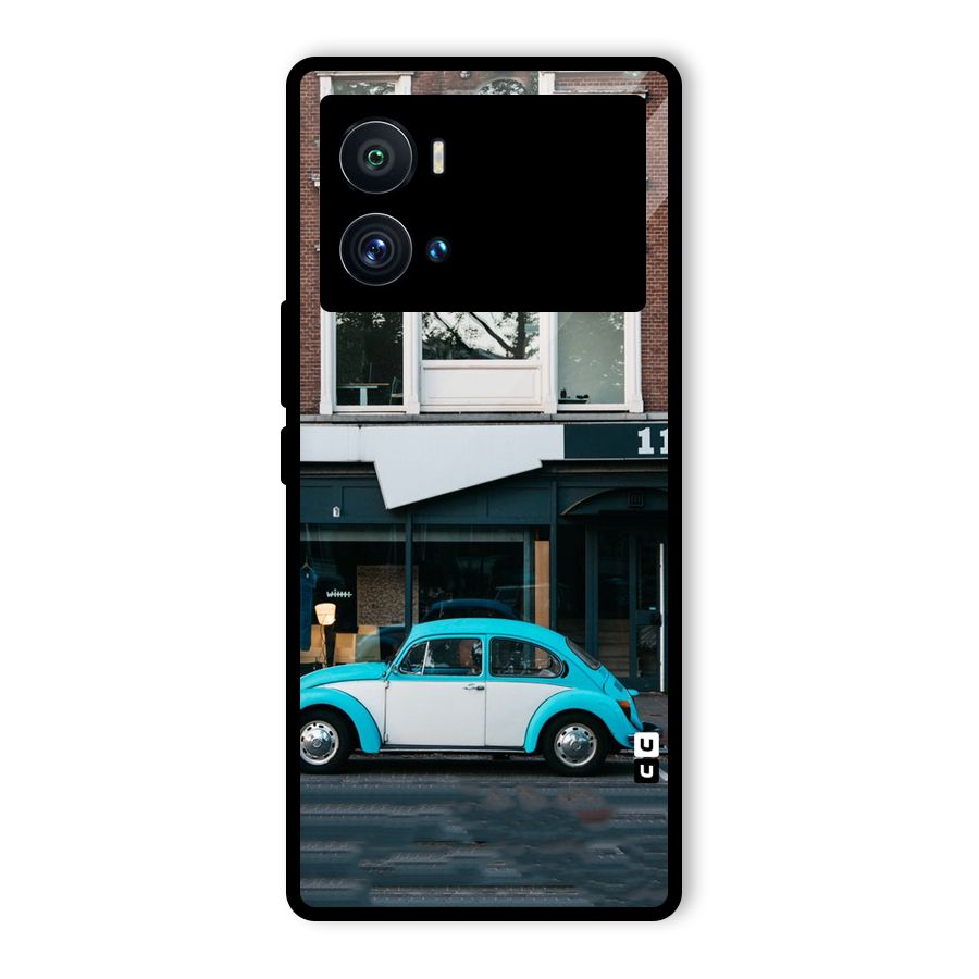Mini Blue Car Glass Back Case for Vivo iQOO 9 Pro