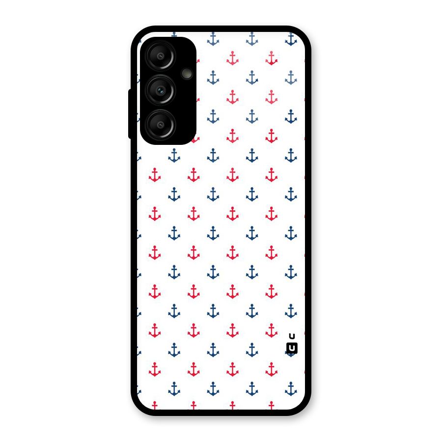 Minimal Anchor Pattern Glass Back Case for Galaxy A14 5G