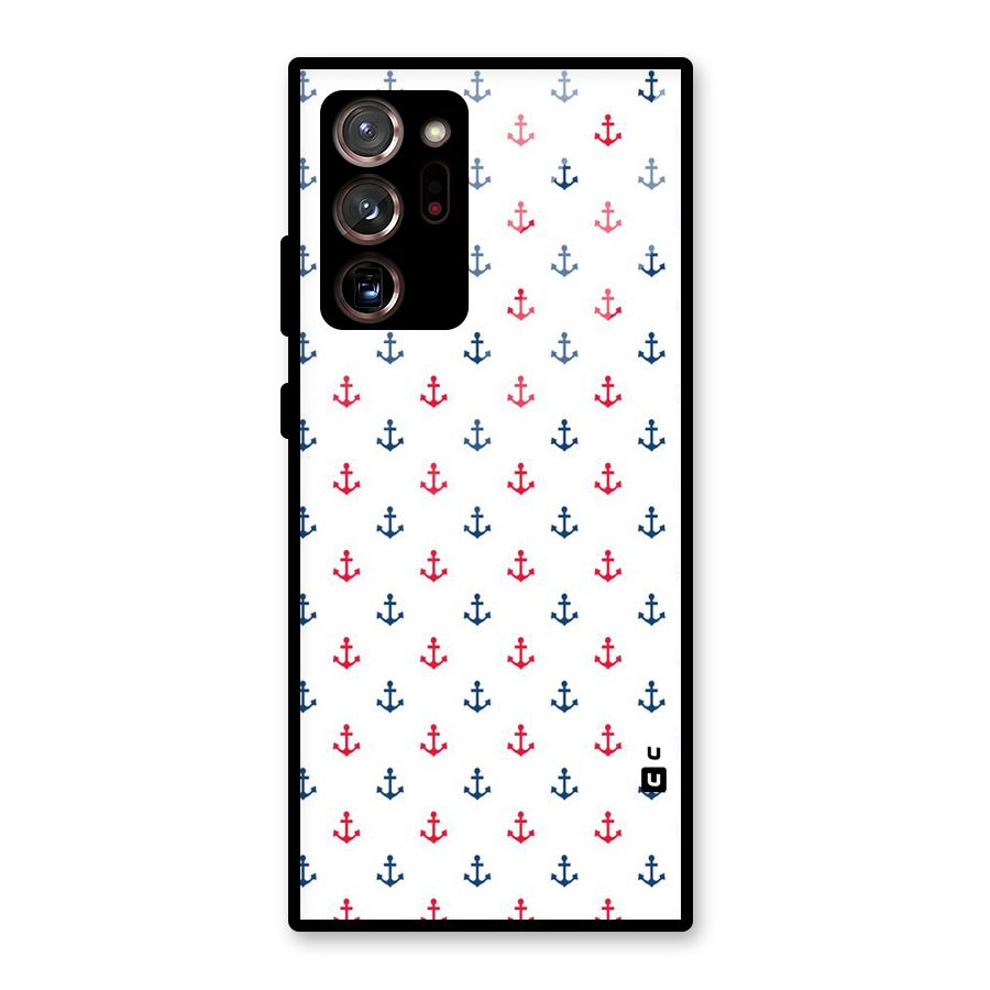 Minimal Anchor Pattern Glass Back Case for Galaxy Note 20 Ultra 5G